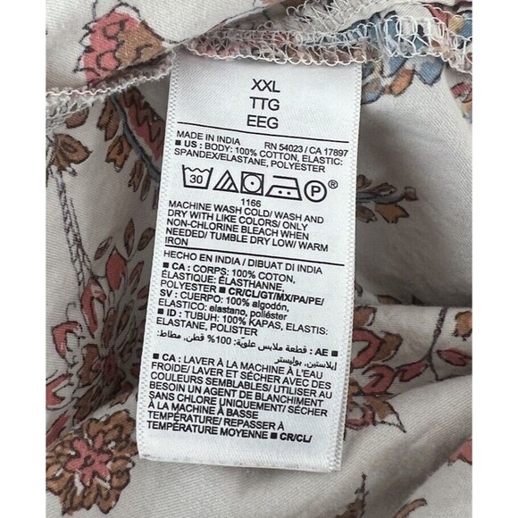 Old Navy Fit Flare Sleeveless Cotton-Poplin Smocked-Bodice Dress 2X Boho Beachy - Picture 9 of 9